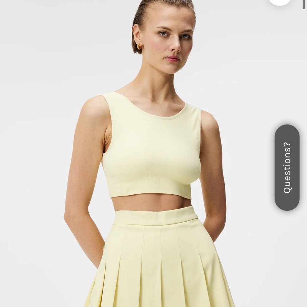 J. Lindeberg Yellow Sleeveless Crop Sports Bra